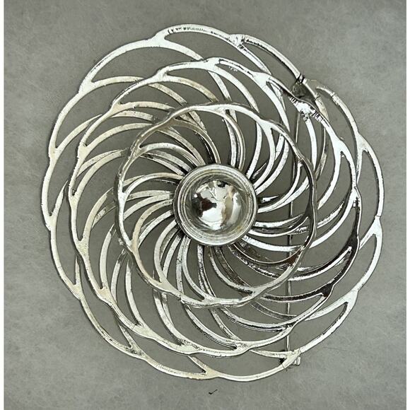 Vtg Silver Tone Pin Wheel Brooch - Picture 1 of 2